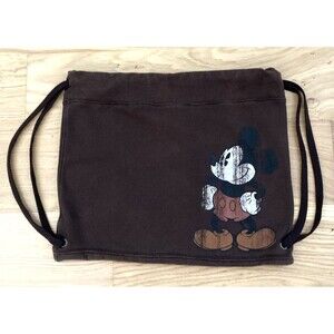 Walt Disney World Disneyland Mickey Mouse Brown Cinch Bag Drawstring Backpack